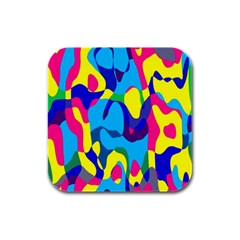 Colorful chaos			Rubber Square Coaster (4 pack