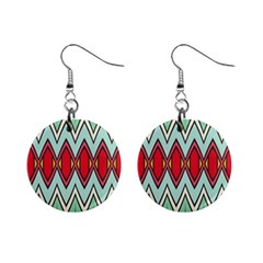 Rhombus And Chevrons Pattern			1  Button Earrings by LalyLauraFLM