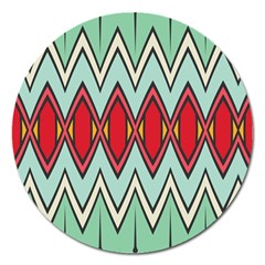 Rhombus And Chevrons Pattern			magnet 5  (round) by LalyLauraFLM