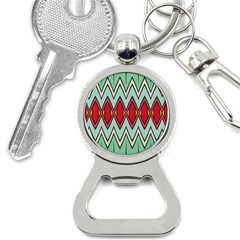 Rhombus And Chevrons Pattern			bottle Opener Key Chain by LalyLauraFLM