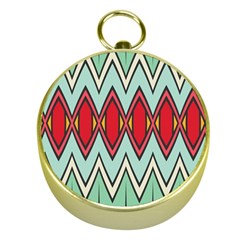 Rhombus And Chevrons Pattern			gold Compass by LalyLauraFLM