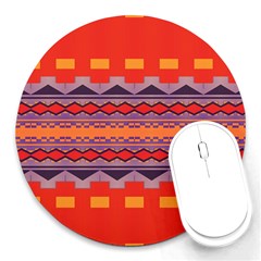 Rhombus Rectangles And Triangles			round Mousepad by LalyLauraFLM