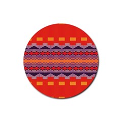 Rhombus Rectangles And Triangles			rubber Coaster (round) by LalyLauraFLM