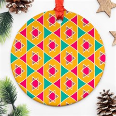 Colorful Stars Pattern			ornament (round) by LalyLauraFLM