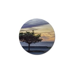 Sunset Scene At Boardwalk In Montevideo Uruguay Golf Ball Marker by dflcprints