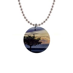 Sunset Scene At Boardwalk In Montevideo Uruguay Button Necklaces by dflcprints