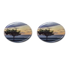 Sunset Scene At Boardwalk In Montevideo Uruguay Cufflinks (oval) by dflcprints