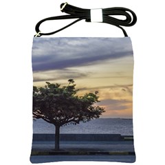 Sunset Scene At Boardwalk In Montevideo Uruguay Shoulder Sling Bags by dflcprints