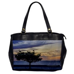 Sunset Scene At Boardwalk In Montevideo Uruguay Office Handbags by dflcprints