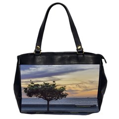 Sunset Scene At Boardwalk In Montevideo Uruguay Office Handbags (2 Sides)  by dflcprints