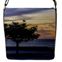 Sunset Scene At Boardwalk In Montevideo Uruguay Flap Messenger Bag (s) by dflcprints