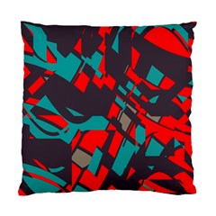 Red Blue Pieces 	standard Cushion Case (two Sides) by LalyLauraFLM