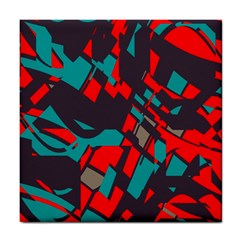 Red Blue Pieces			tile Coaster by LalyLauraFLM