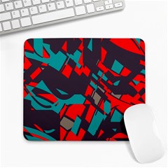 Red Blue Pieces			large Mousepad by LalyLauraFLM