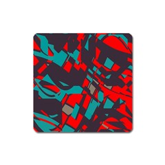 Red Blue Pieces			magnet (square) by LalyLauraFLM