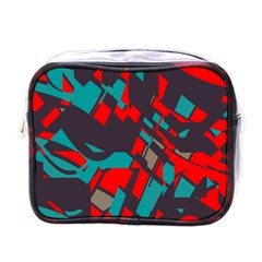 Red Blue Pieces			mini Toiletries Bag (one Side) by LalyLauraFLM