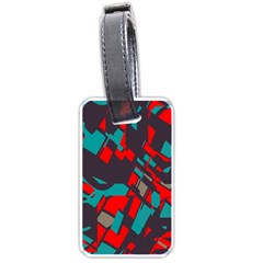 Red Blue Pieces			luggage Tag (one Side) by LalyLauraFLM