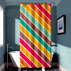 Colorful Diagonal Stripes	shower Curtain 36  X 72  by LalyLauraFLM