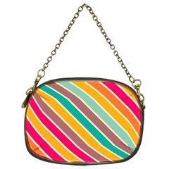 Colorful Diagonal Stripes 	chain Purse (two Sides) by LalyLauraFLM