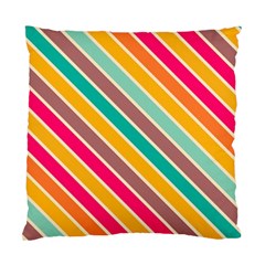 Colorful Diagonal Stripes 	standard Cushion Case (two Sides) by LalyLauraFLM