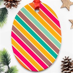 Colorful Diagonal Stripes			ornament (oval) by LalyLauraFLM