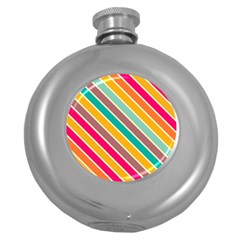 Colorful Diagonal Stripes			hip Flask (5 Oz) by LalyLauraFLM