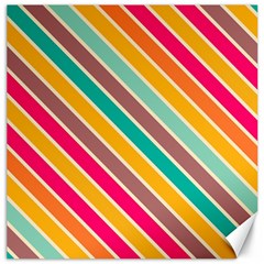 Colorful Diagonal Stripes			canvas 16  X 16  by LalyLauraFLM