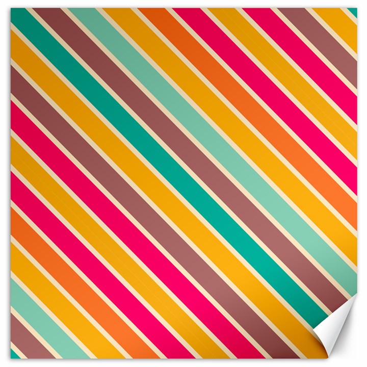 Colorful diagonal stripes			Canvas 16  x 16 