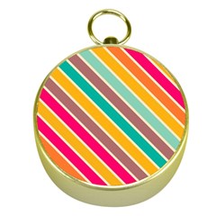 Colorful Diagonal Stripes			gold Compass by LalyLauraFLM