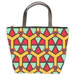 Honeycombs triangles and other shapes pattern 	Bucket Bag Front