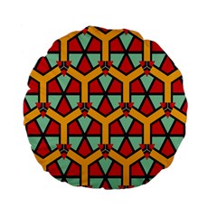 Honeycombs triangles and other shapes pattern 	Standard 15  Premium Flano Round Cushion