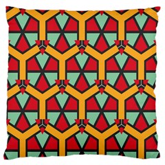 Honeycombs triangles and other shapes pattern 	Large Flano Cushion Case (Two Sides)