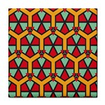 Honeycombs triangles and other shapes pattern			Tile Coaster Front