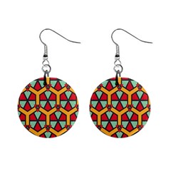 Honeycombs triangles and other shapes pattern			1  Button Earrings