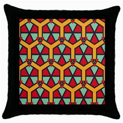 Honeycombs triangles and other shapes pattern			Throw Pillow Case (Black)