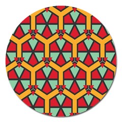 Honeycombs triangles and other shapes pattern			Magnet 5  (Round)