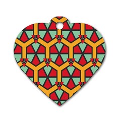 Honeycombs triangles and other shapes pattern			Dog Tag Heart (One Side)