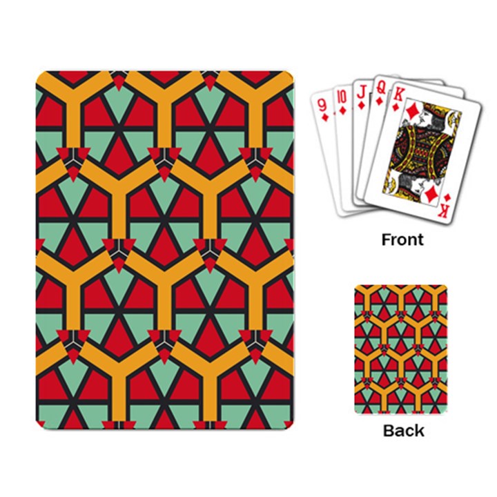 Honeycombs triangles and other shapes pattern			Playing Cards Single Design