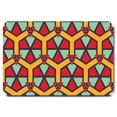 Honeycombs triangles and other shapes pattern			Large Doormat