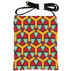 Honeycombs triangles and other shapes pattern			Shoulder Sling Bag