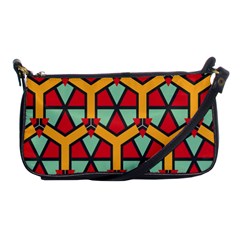 Honeycombs triangles and other shapes pattern			Shoulder Clutch Bag