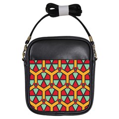 Honeycombs triangles and other shapes pattern			Girls Sling Bag