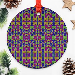 Ethnic Modern Geometric Pattern Ornament (round)  by dflcprints