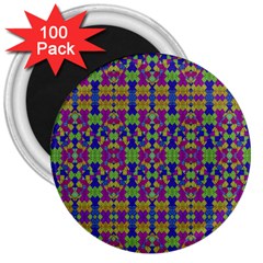 Ethnic Modern Geometric Pattern 3  Magnets (100 Pack) by dflcprints