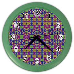 Ethnic Modern Geometric Pattern Color Wall Clocks by dflcprints