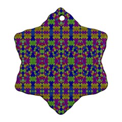 Ethnic Modern Geometric Pattern Snowflake Ornament (2-side) by dflcprints