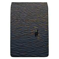 Lonely Duck Swimming At Lake At Sunset Time Flap Covers (l)  by dflcprints