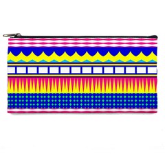 Rectangles Waves And Circles 	pencil Case by LalyLauraFLM