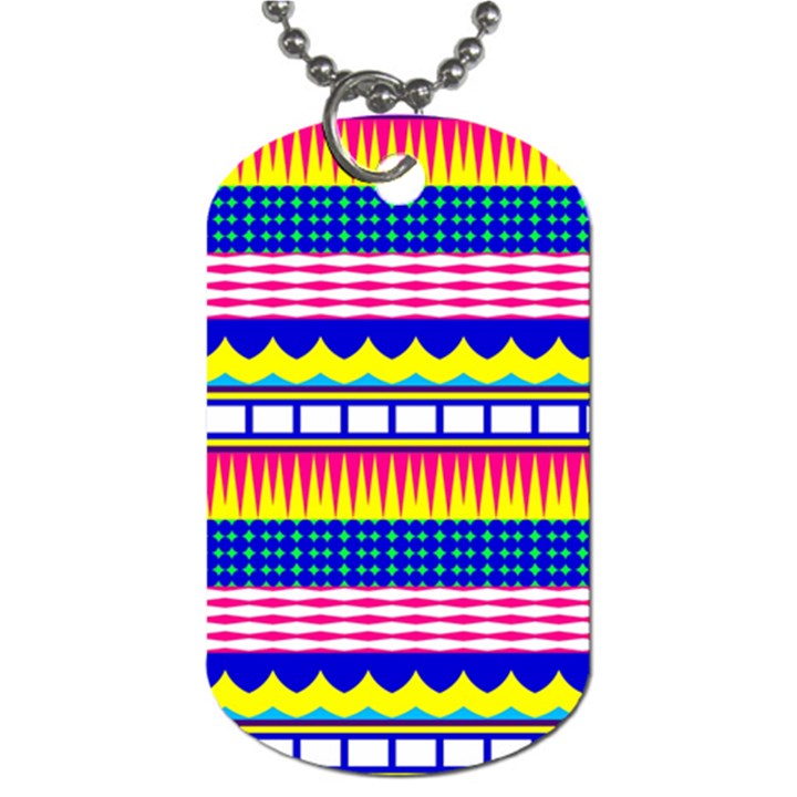 Rectangles waves and circles			Dog Tag (One Side)