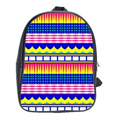 Rectangles Waves And Circles			school Bag (large) by LalyLauraFLM